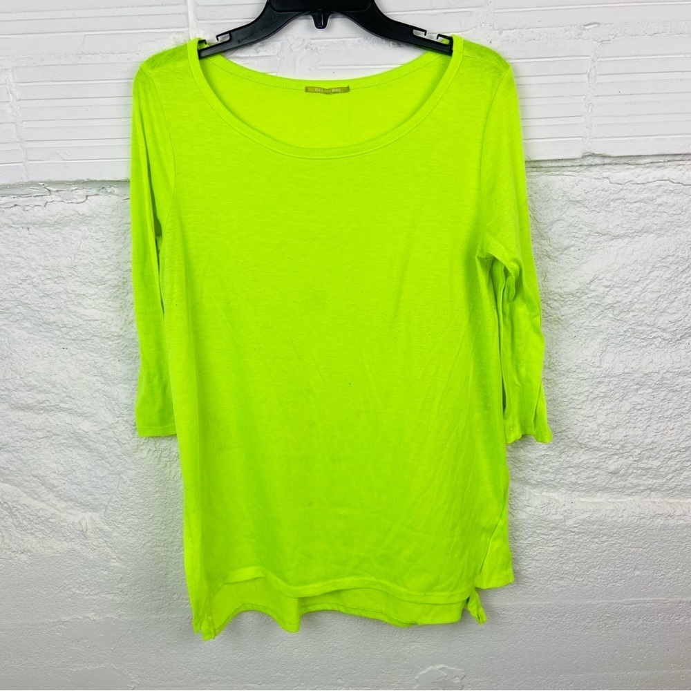 GIANNI BINI lime Green long sleeve shirt size medium - Picture 3 of 17